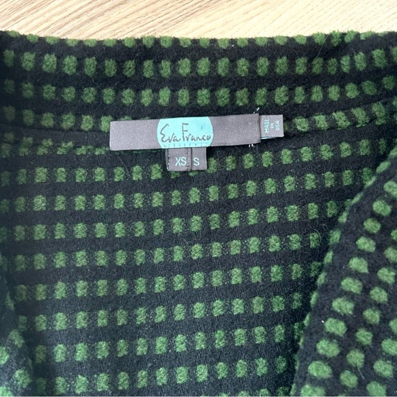 Anthropologie Eva Franco Green Black Knit Cocoon Cape Cardigan Cozy Roomy XS/S - Picture 6 of 8